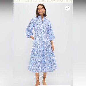 HYACINTH HOUSE Baby Blue Ditsy Floral Hillsborough Dress